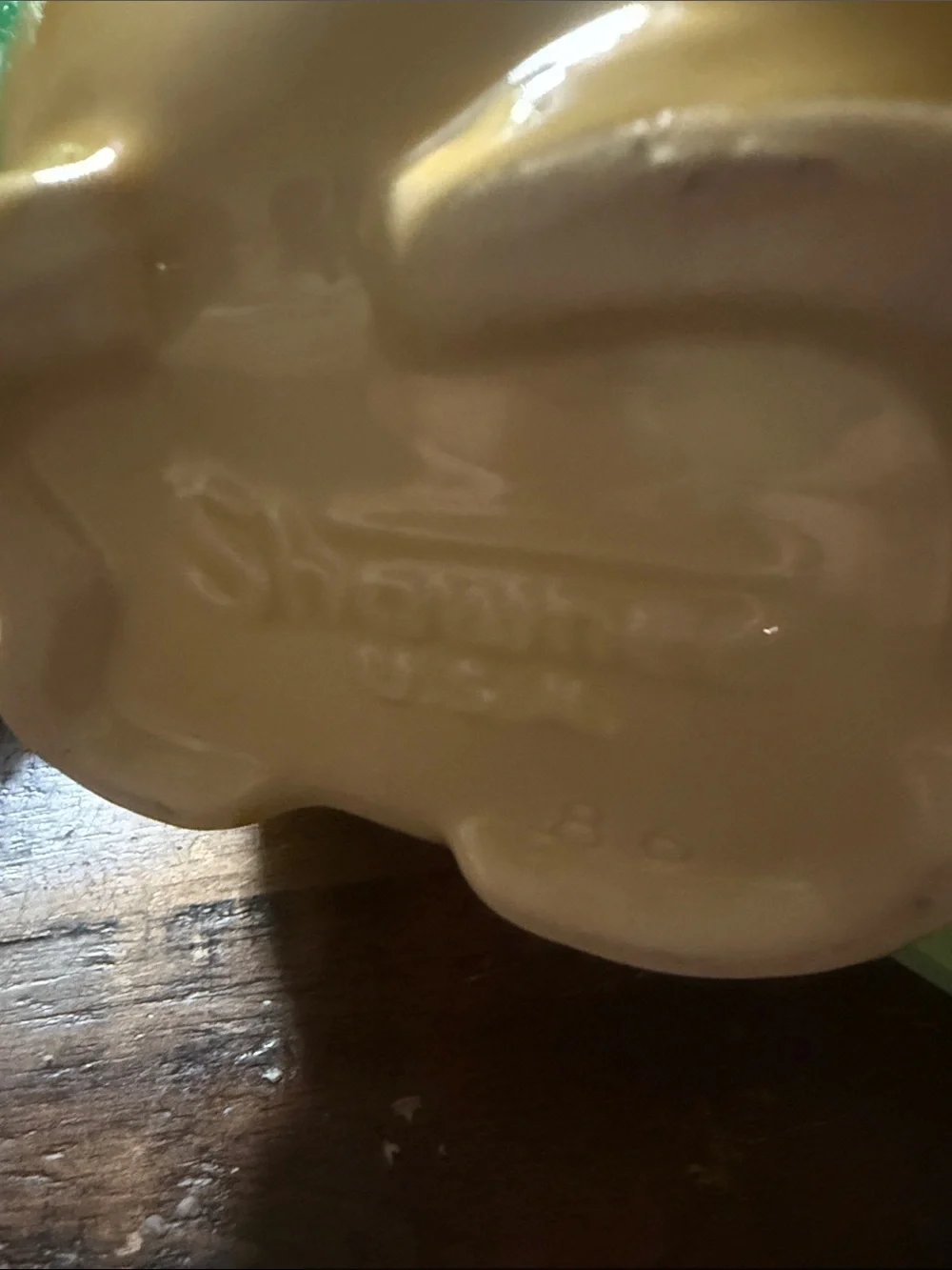 Shawnee USA Yellow Ceramic Pig Creamer with Blue Collar Accent - Home Accents